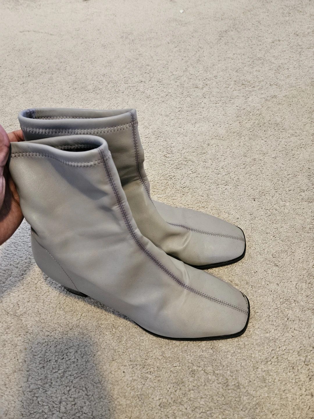 Light Grey Ankle Boots