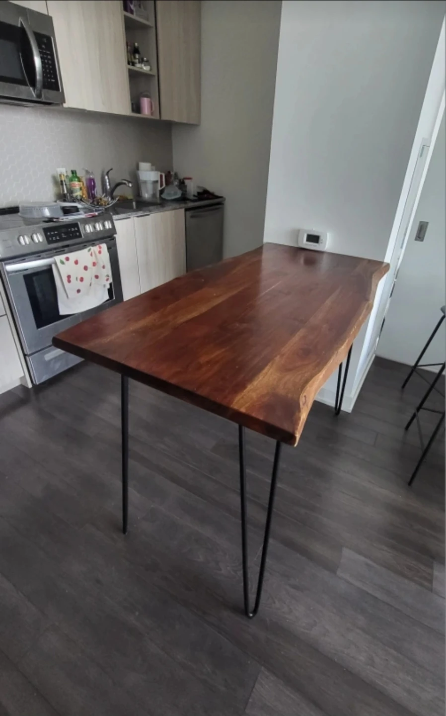 Live edge wood bar dining table