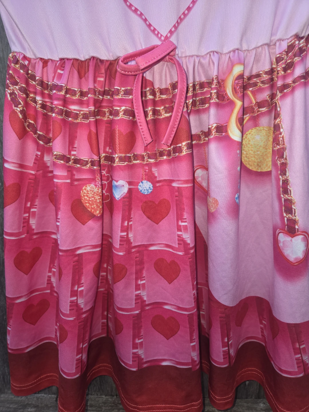 Lingqishizu Pink Heart Print Dress - photo 5