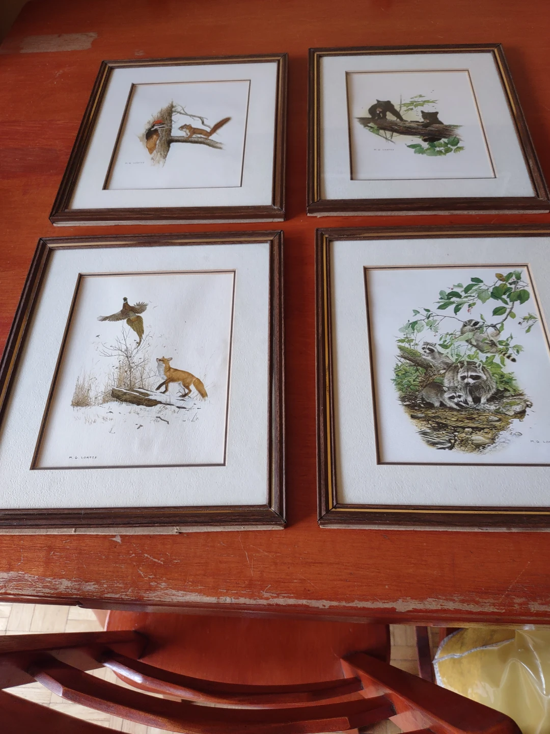 Set of 4 M.G. Loates Wildlife Art Prints