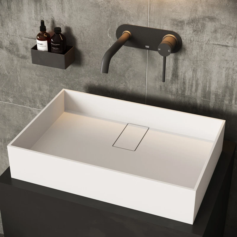 VIGO Bryant Modern Rectangular Bathroom Sink (White) - Brand New