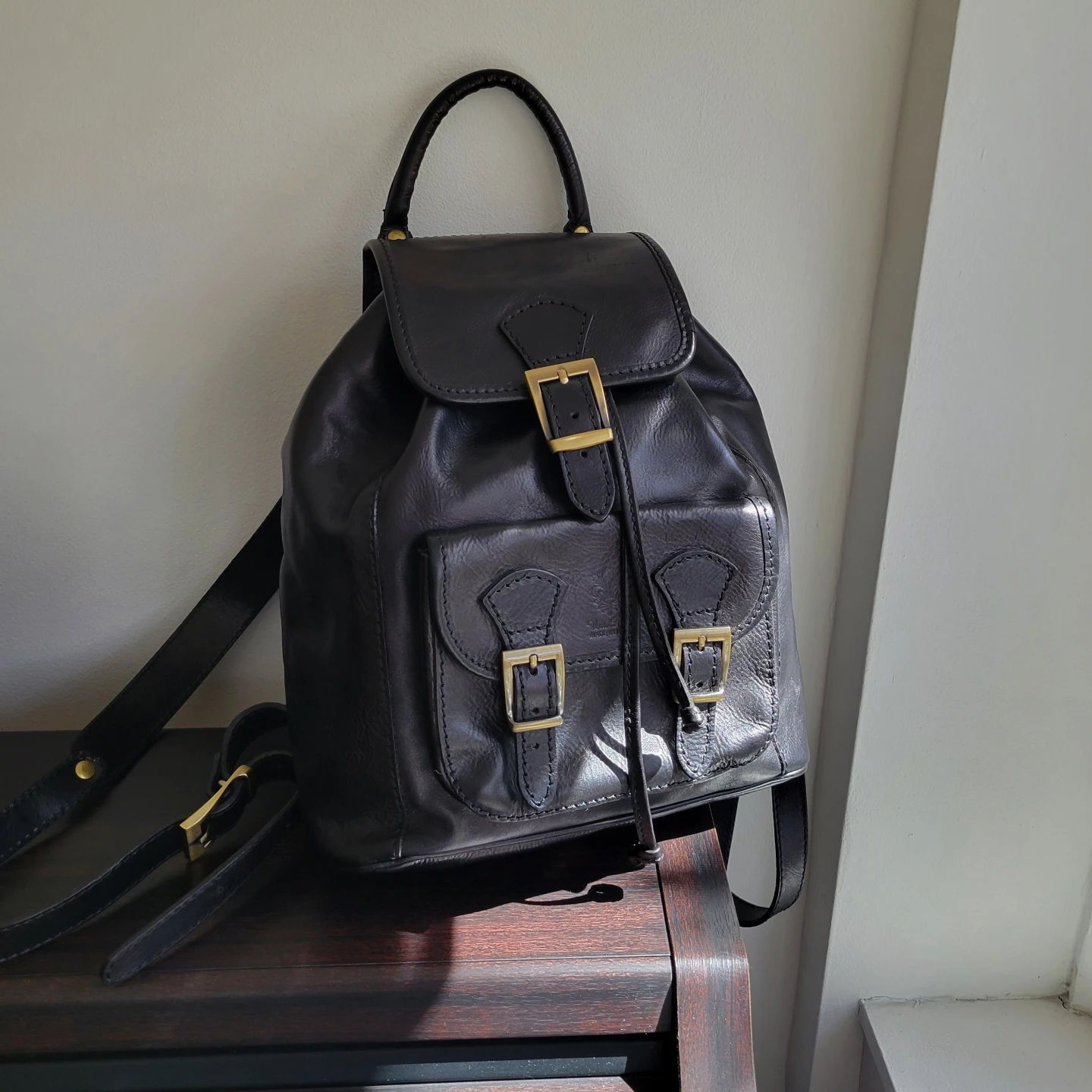 Vera Pelle genuine leather Italian backpack