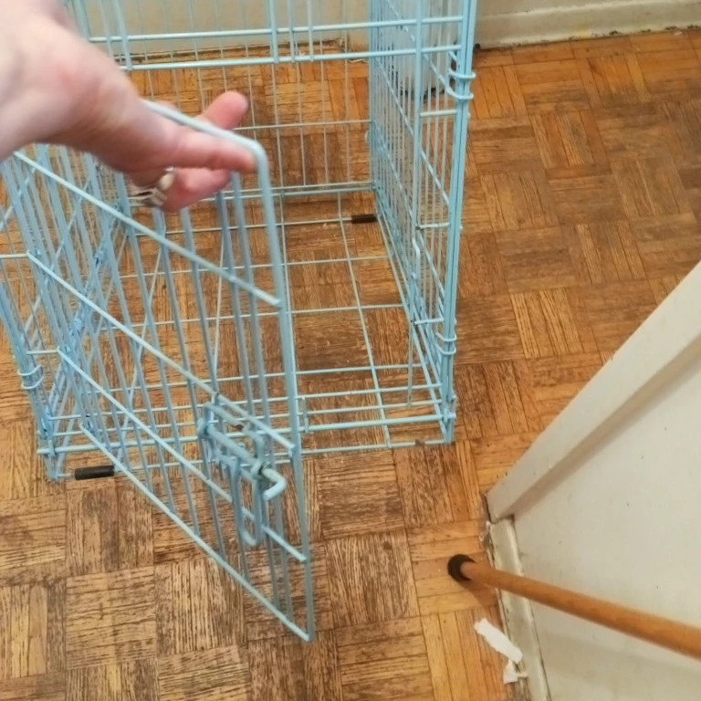 Light blue metal pet crate - photo 4