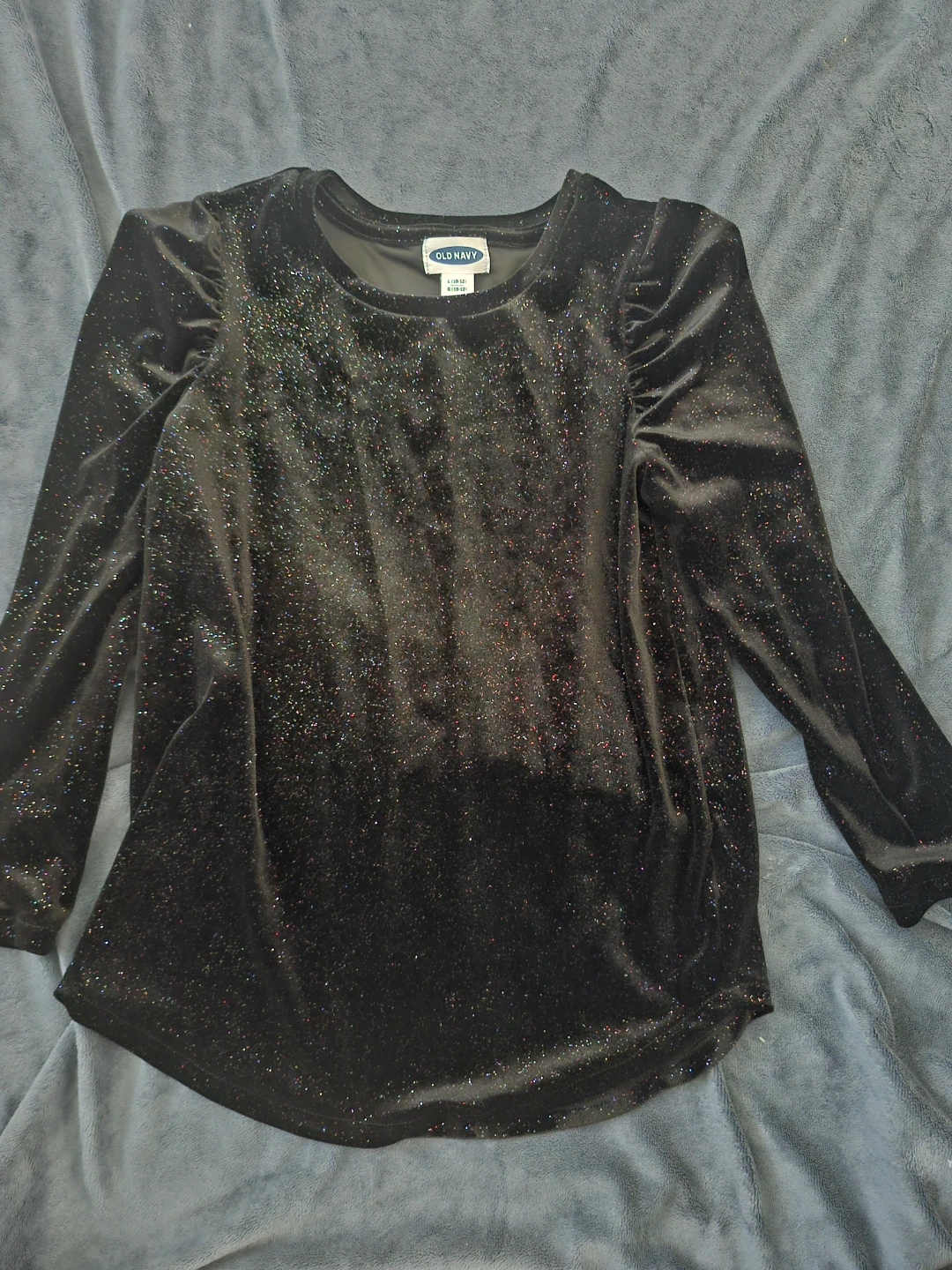 Old Navy black sparkly velour long sleeve top
