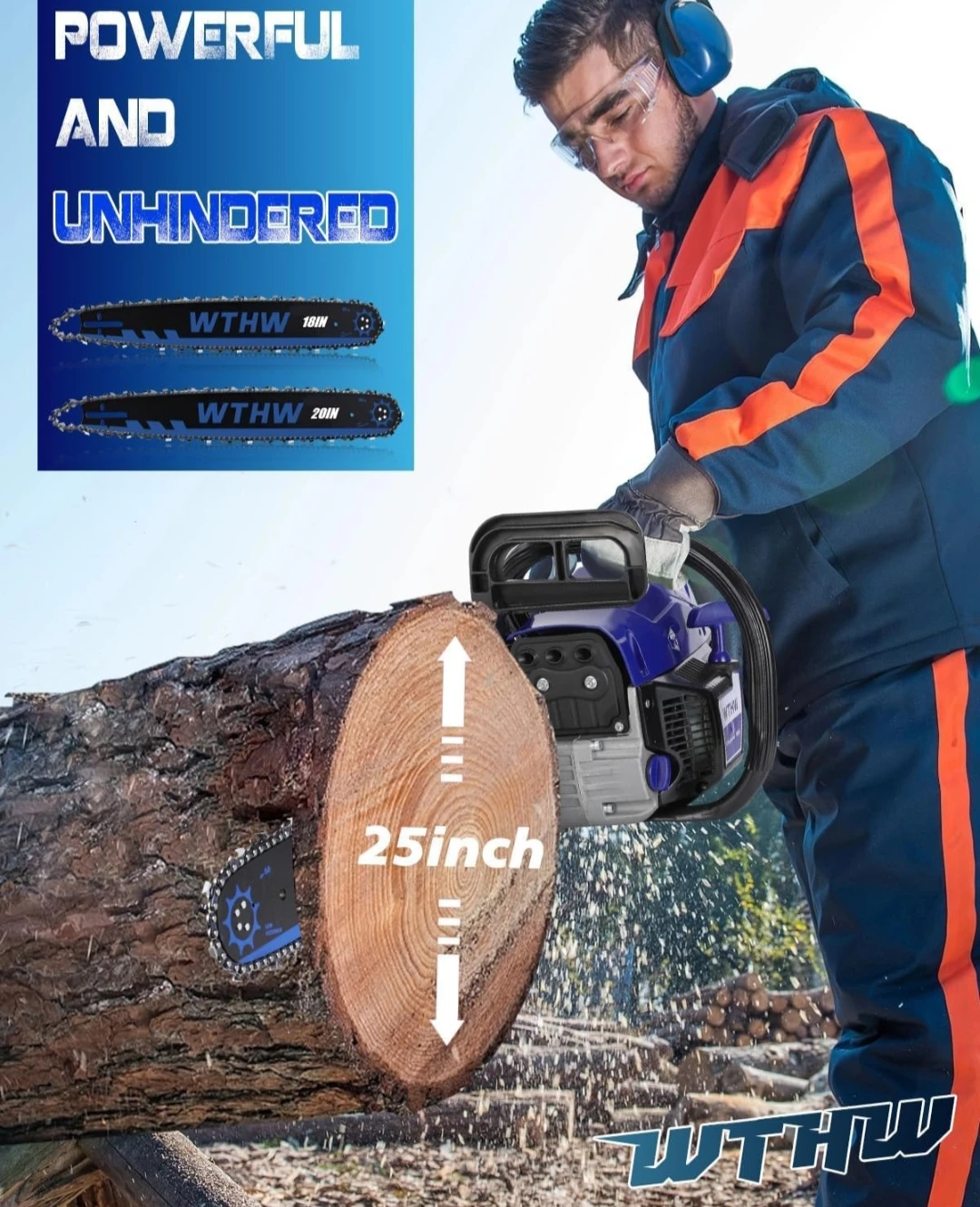 WTHW 58CC Gas Powered Chainsaw - photo 2