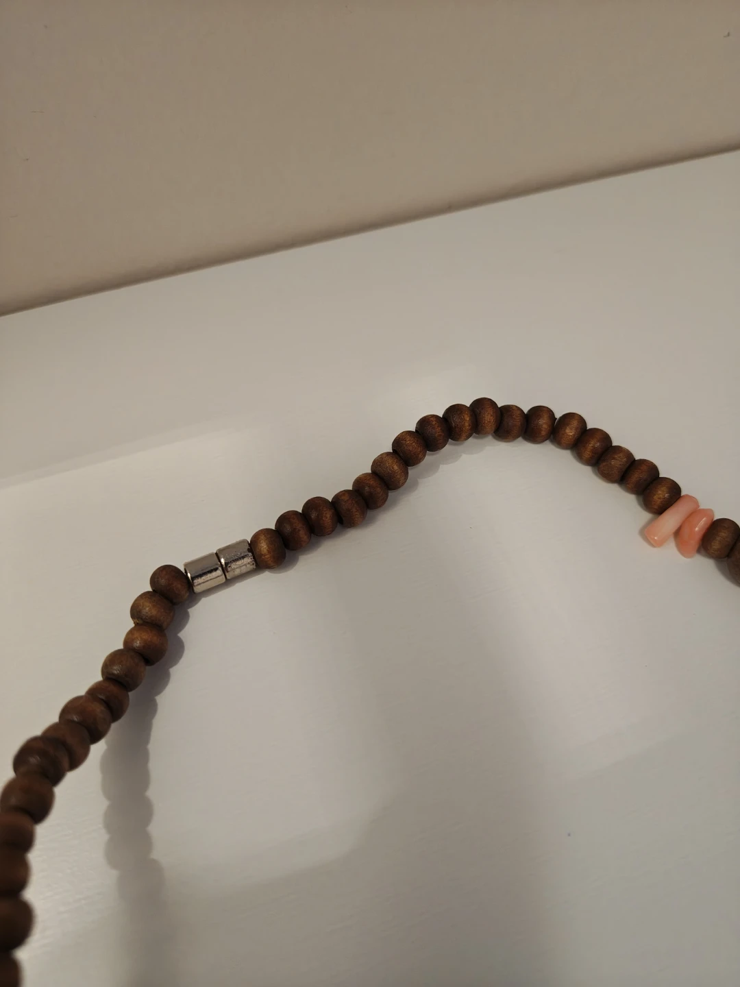 New 🪸 Coral Chip Beads w/Wood Beads Necklace - photo 4