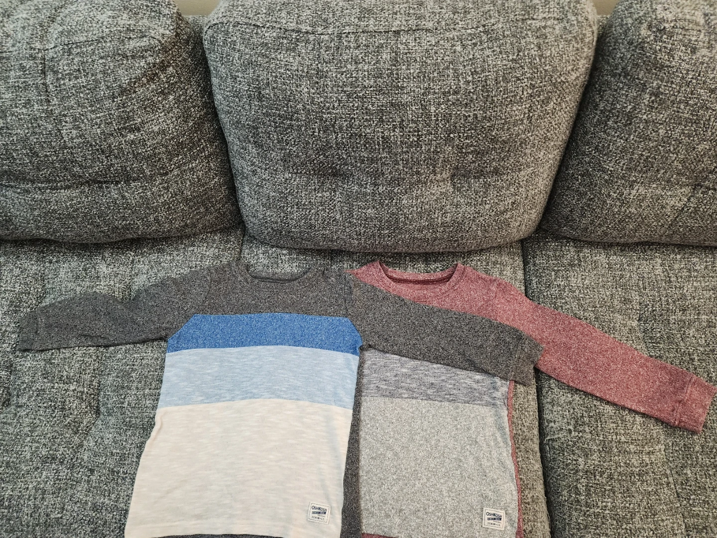Lot of 2 OshKosh B'gosh Boys knit Long Sleeve Shirts - Size 7
