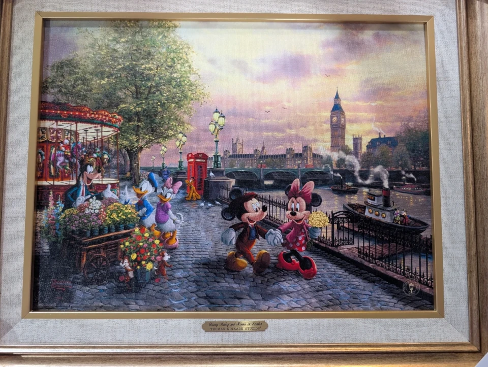 Thomas Kinkade Disney Mickey and Minnie in London Art - photo 3