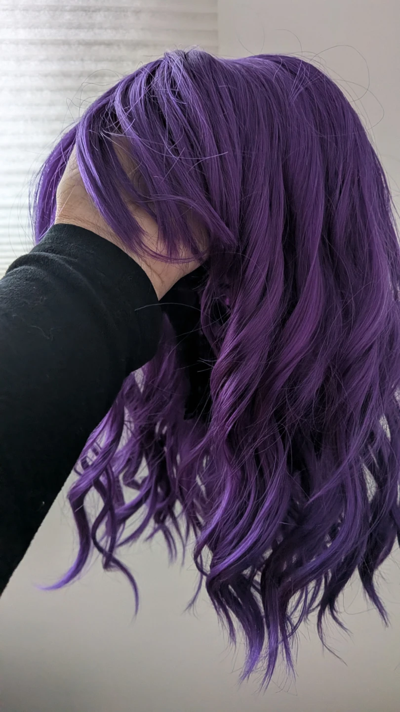 Wavy Purple Synthetic Wig - photo 2