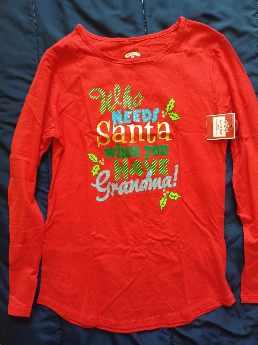 Holiday Time Red Long Sleeve Graphic Tee