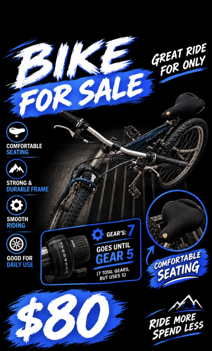 Mountain Bike with 5 Usable Gears