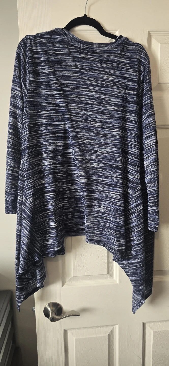 Blue and white space-dyed cardigan - photo 2