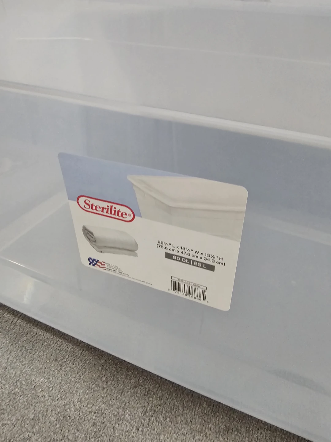 Sterilite 85 L/90 QT. Storage Box w/ Lid, White 🏈 - photo 2