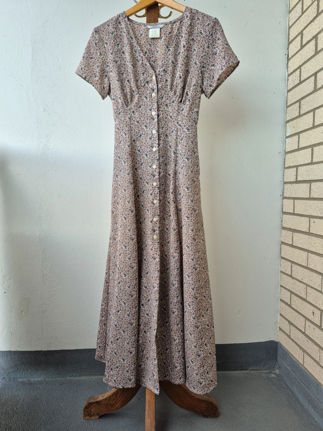 Dress: Vintage long button-down summer dress (fits S/M) - photo 2