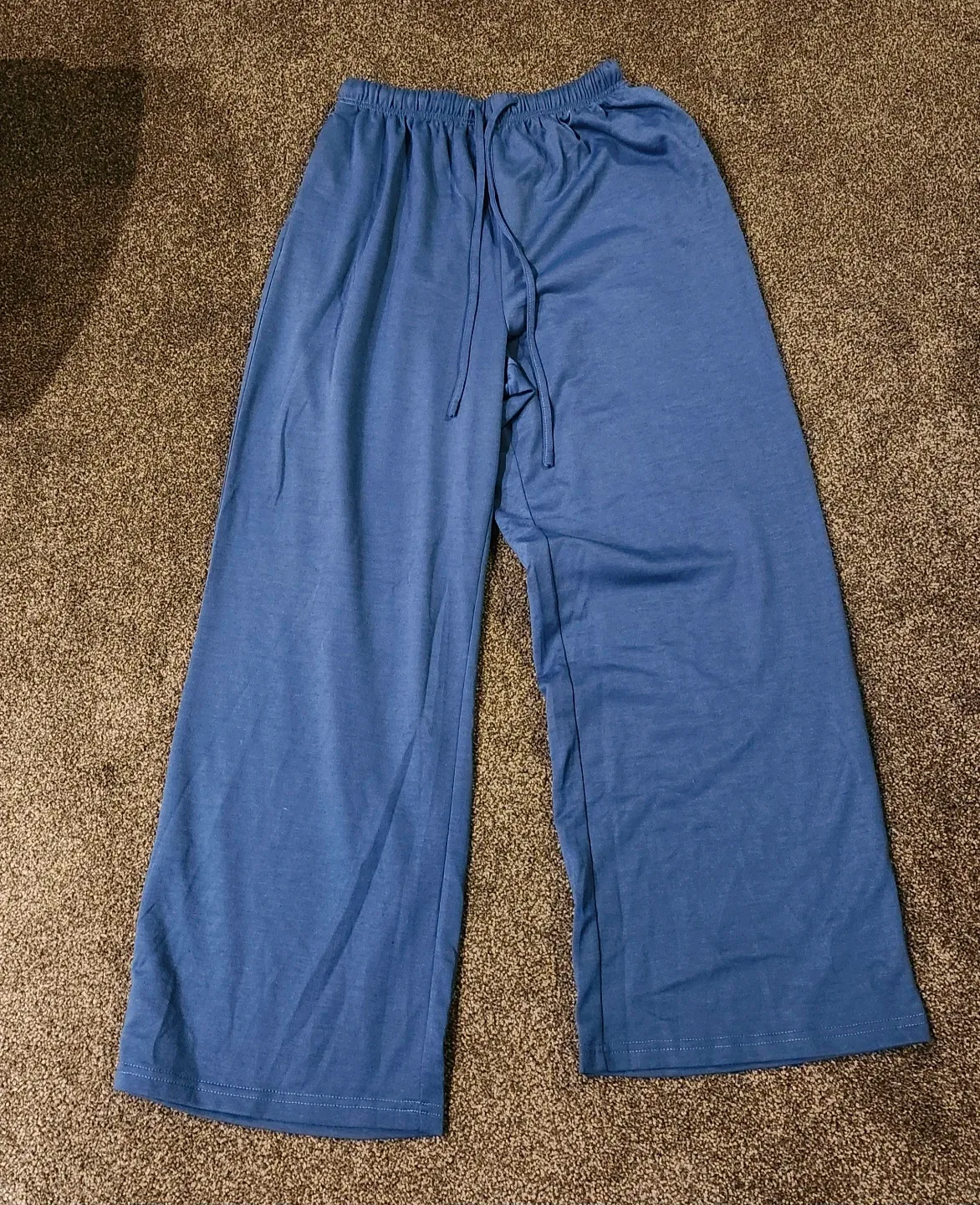 Blue Wide-Leg Lounge Pants