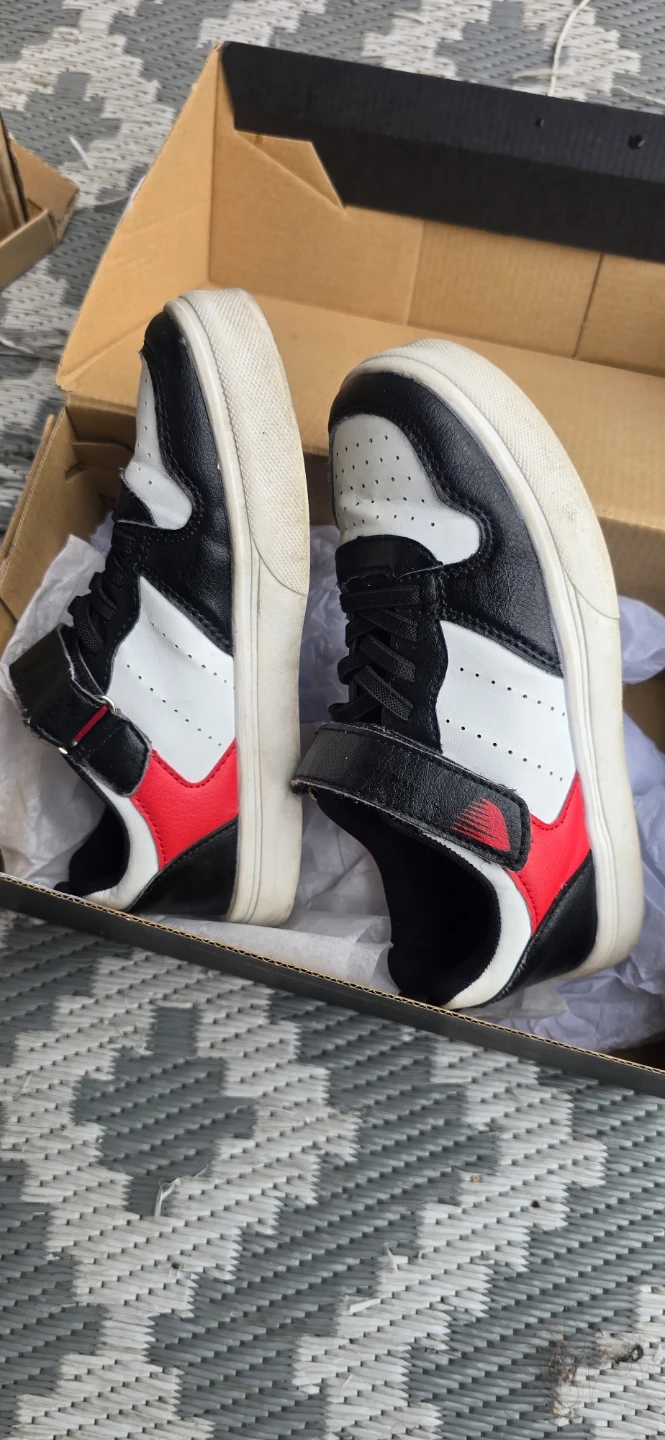 SIZE 1 George Kids Sneakers Black White Red - photo 4