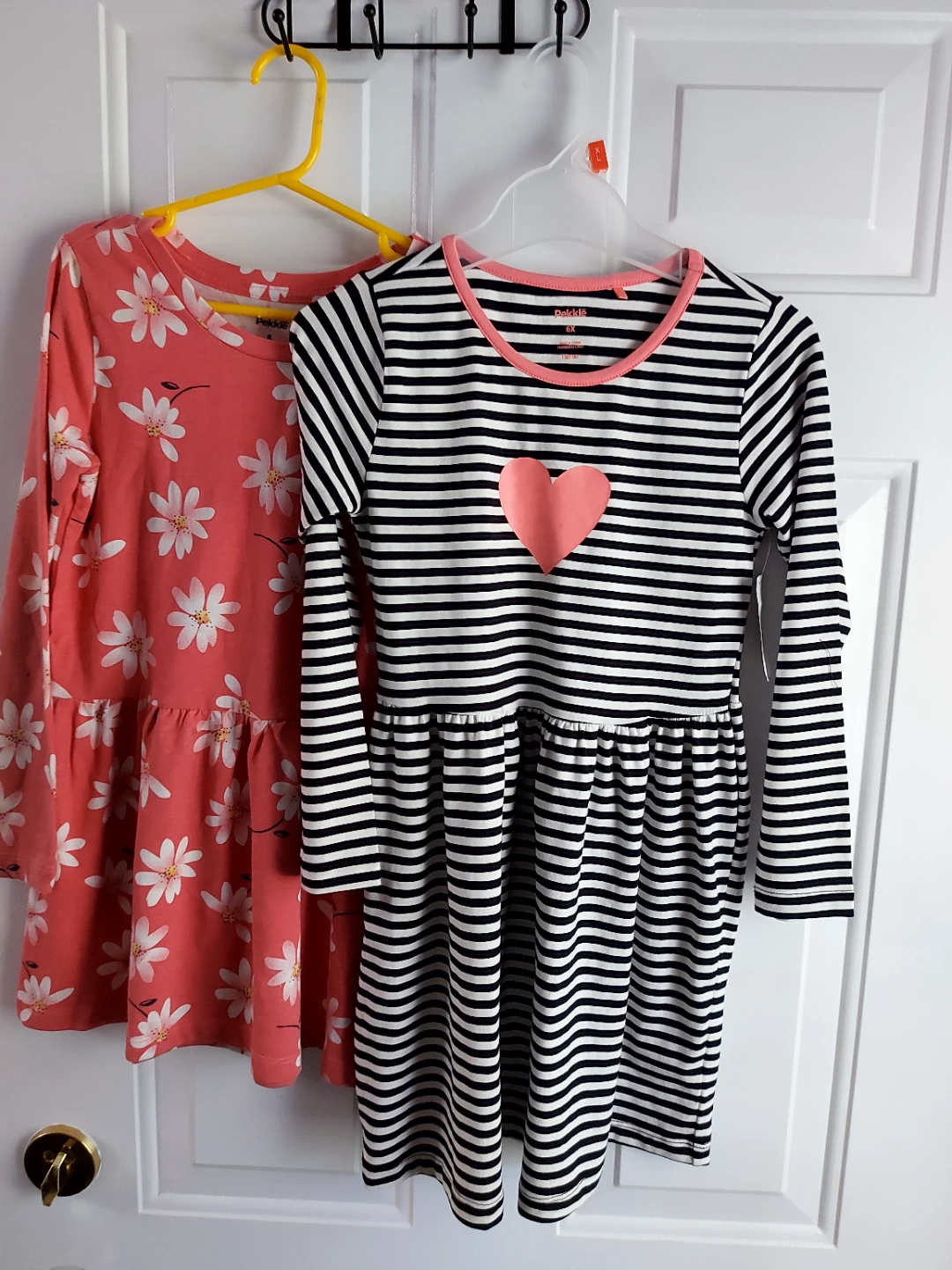 New Pekkle Girl's Striped Heart Dress Size 6X and size 8