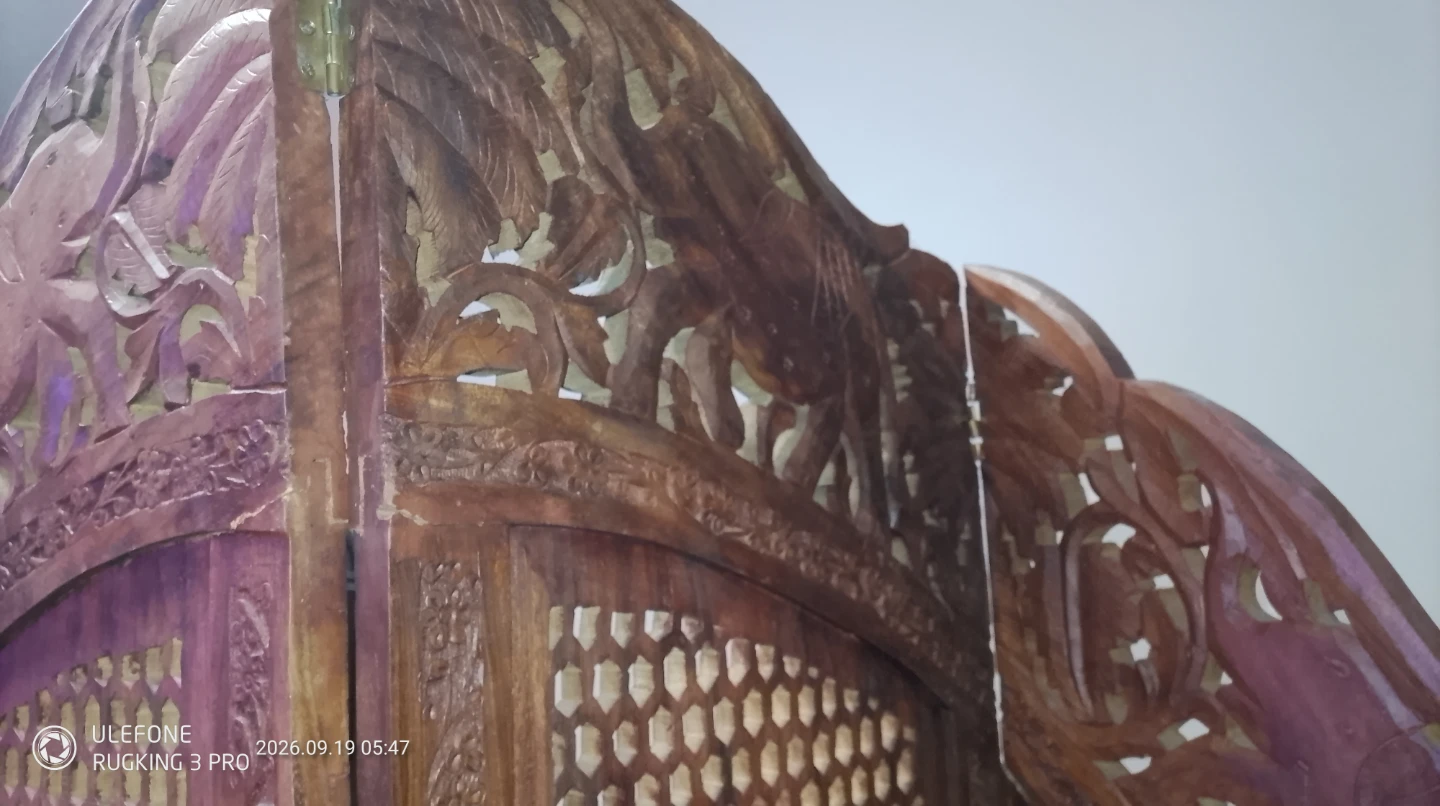 Carved Wooden Room Divider - photo 2