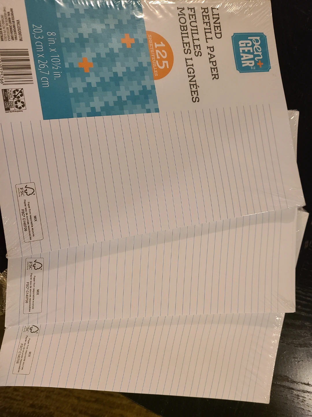 3 Pen+Gear Lined Refill Paper 125 Sheets