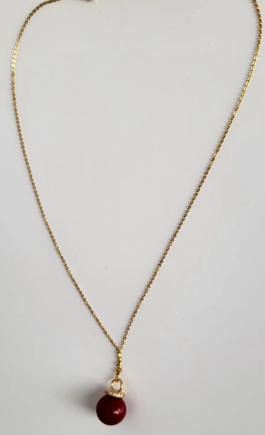 Red Bead Pendant Necklace - photo 2