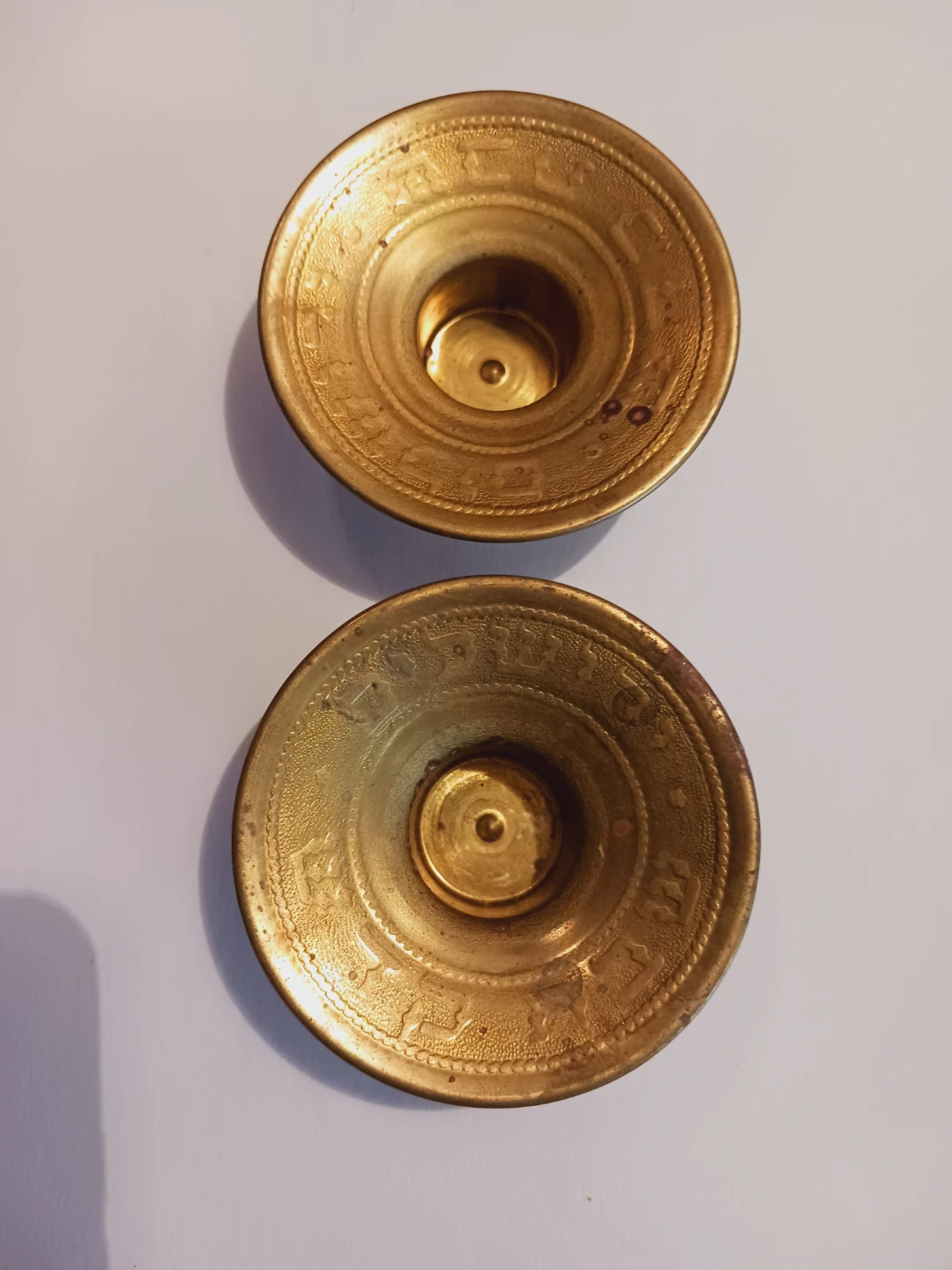 Set of Two Vintage Brass Candle Holders - photo 3