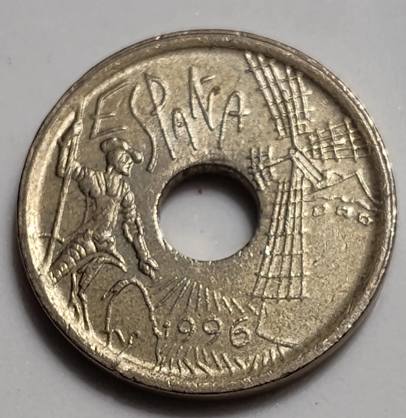 1996 Spanish 25 Pesetas Coin. - photo 2