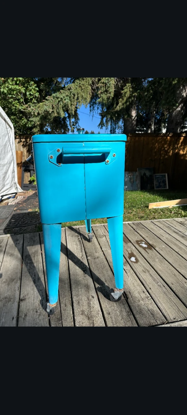 Vintage "COLD DRINKS" Cooler on Wheels - photo 3