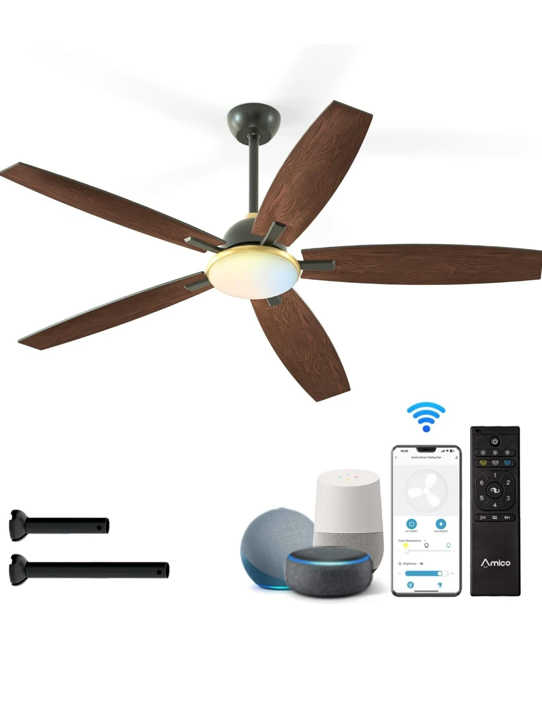 Amico 60" 5-Blade Smart Ceiling Fan 🏈