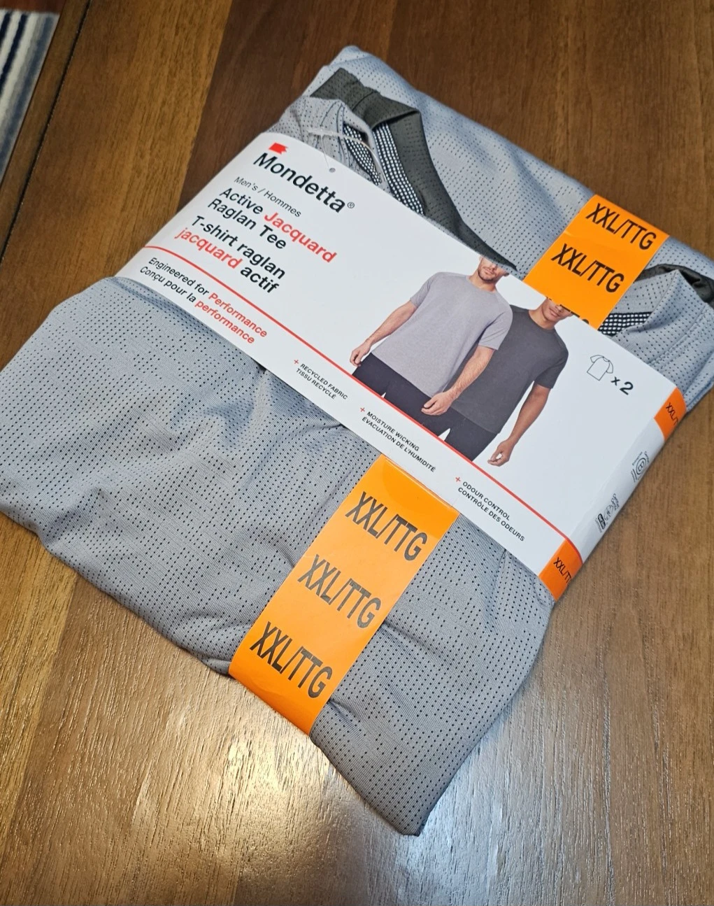 Mondetta Men's Active Jacquard Raglan T-Shirts XXL