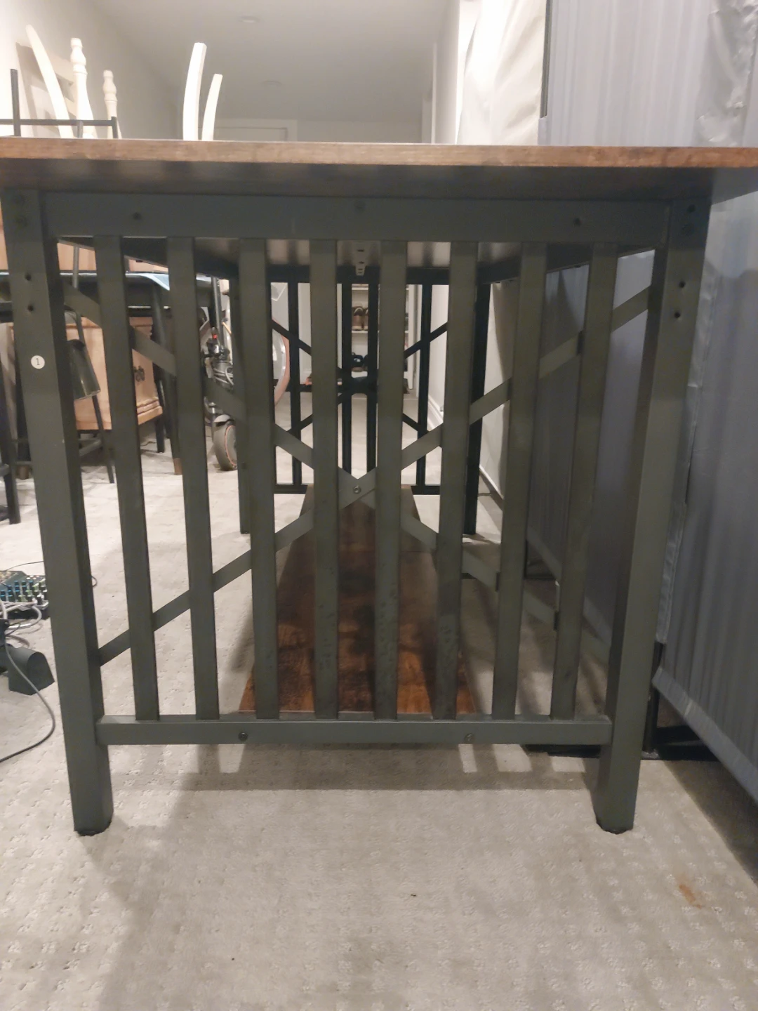 Rustic Wood Top Console Table with Metal Frame - photo 2
