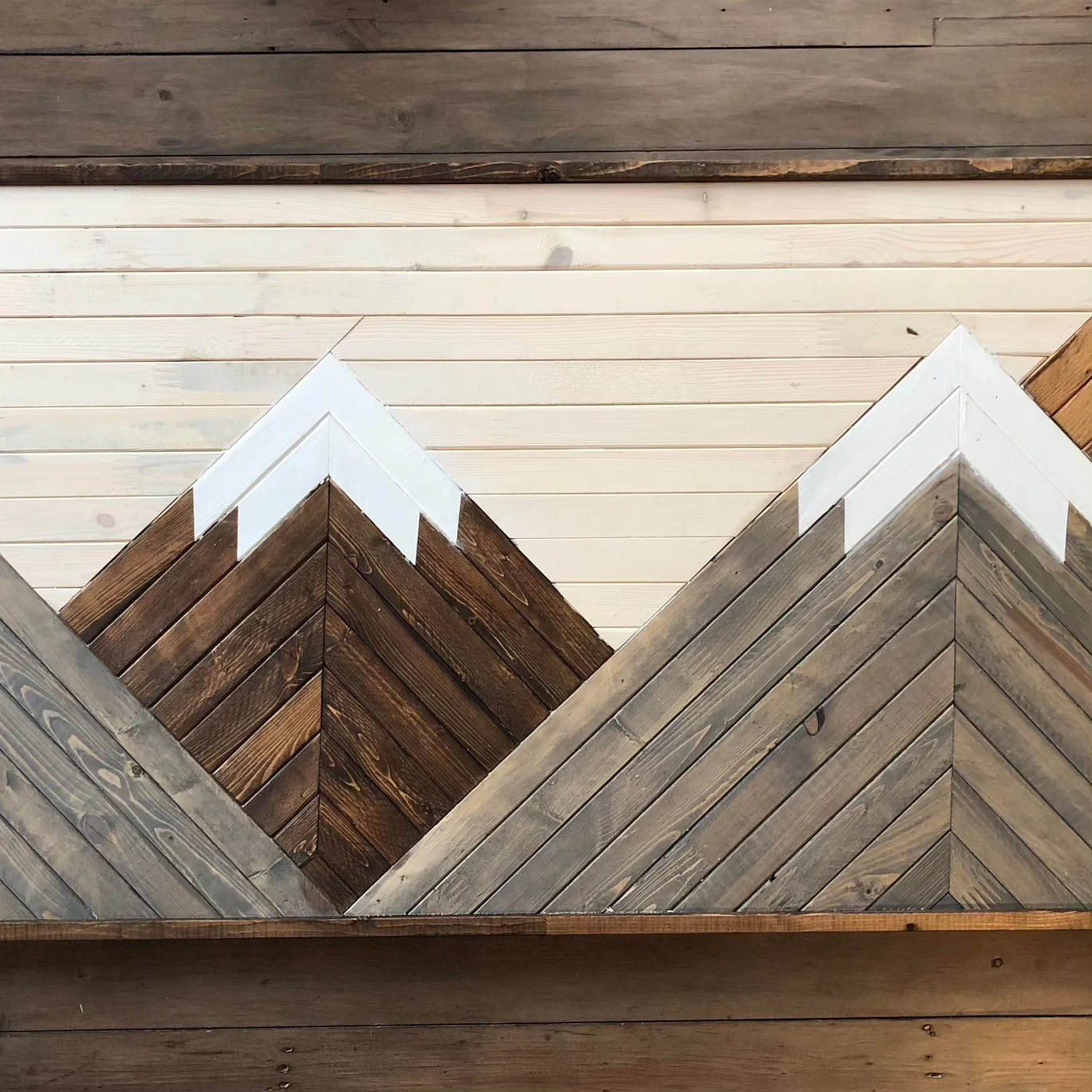 Handmade Rustic Wooden Mountain Wall Art - photo 3
