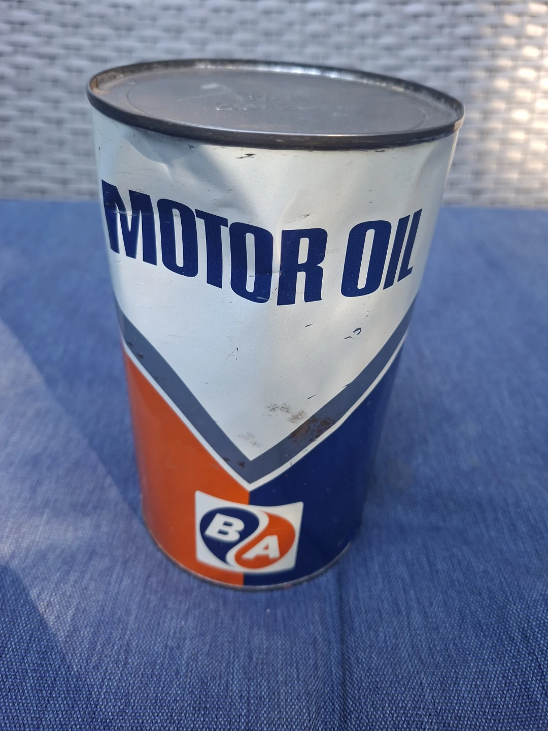 Vintage BA British American Motor Oil Can