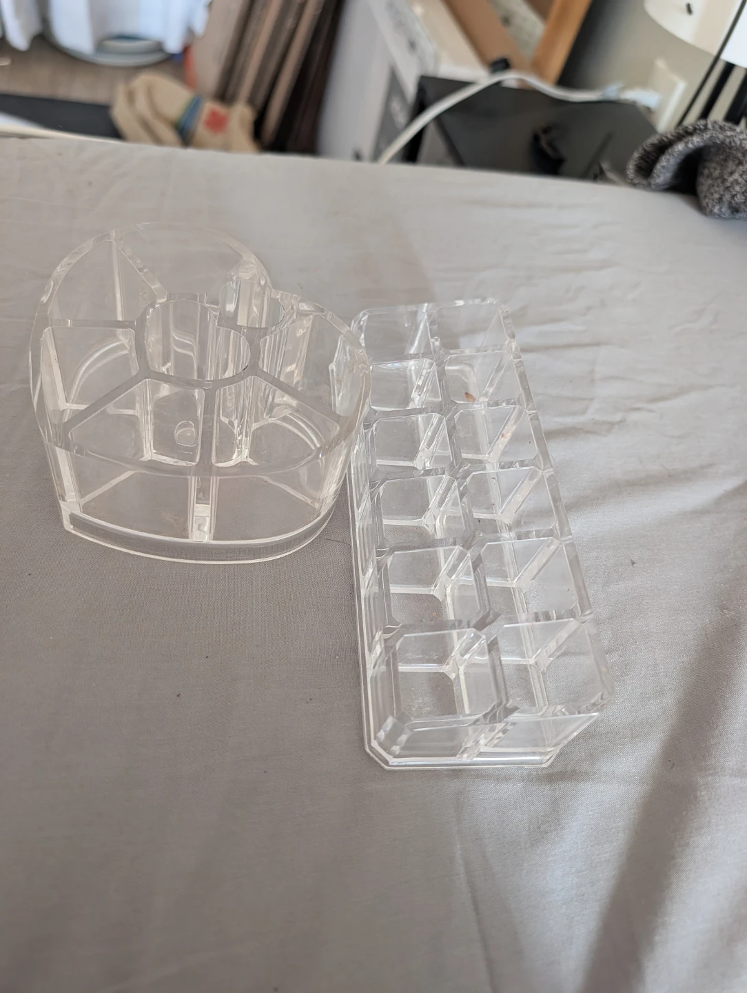 Clear acrylic makeup organizers