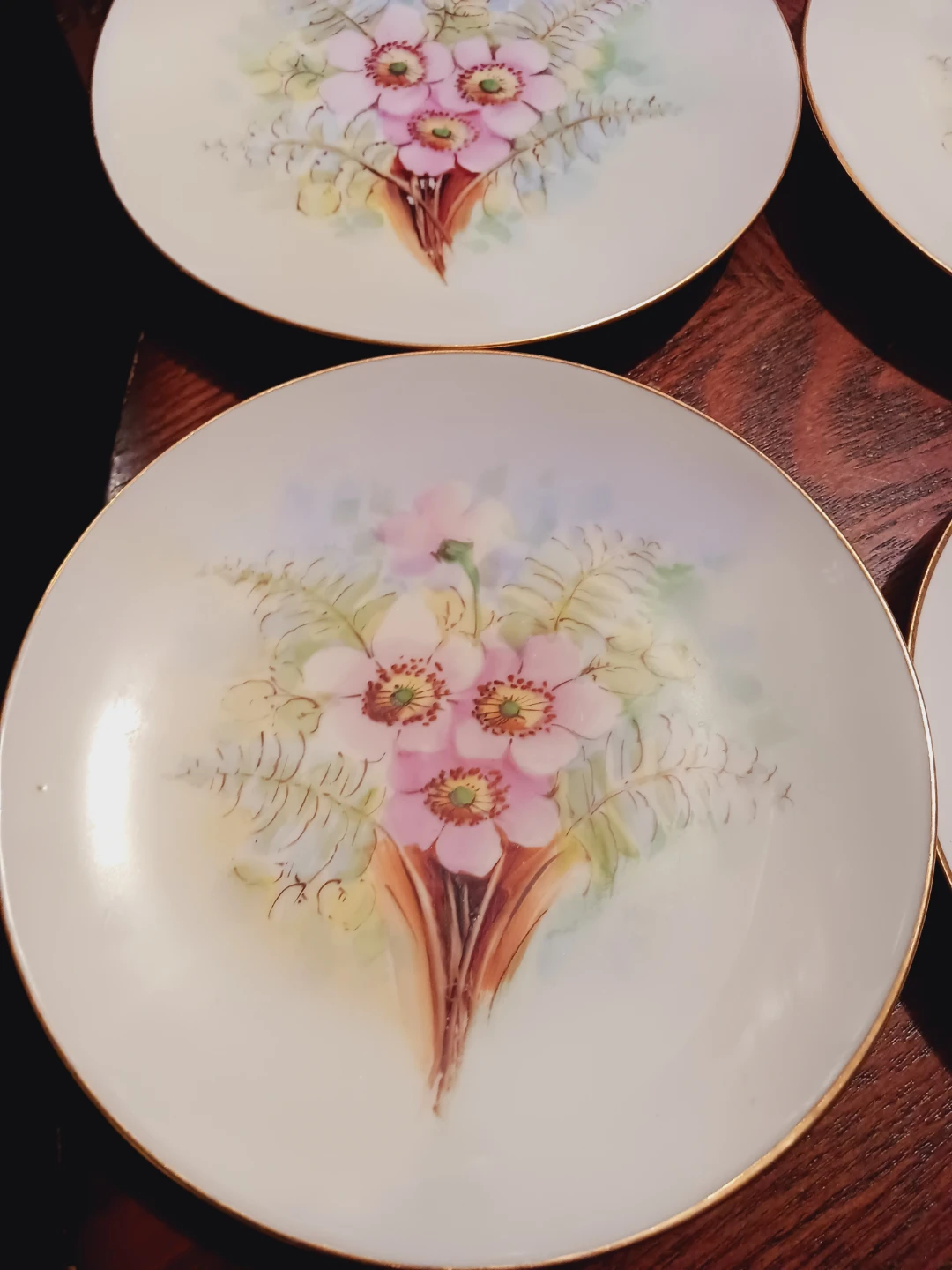 Set of 4  Antique Thomas Bavaria Sevres Floral Plates - photo 5