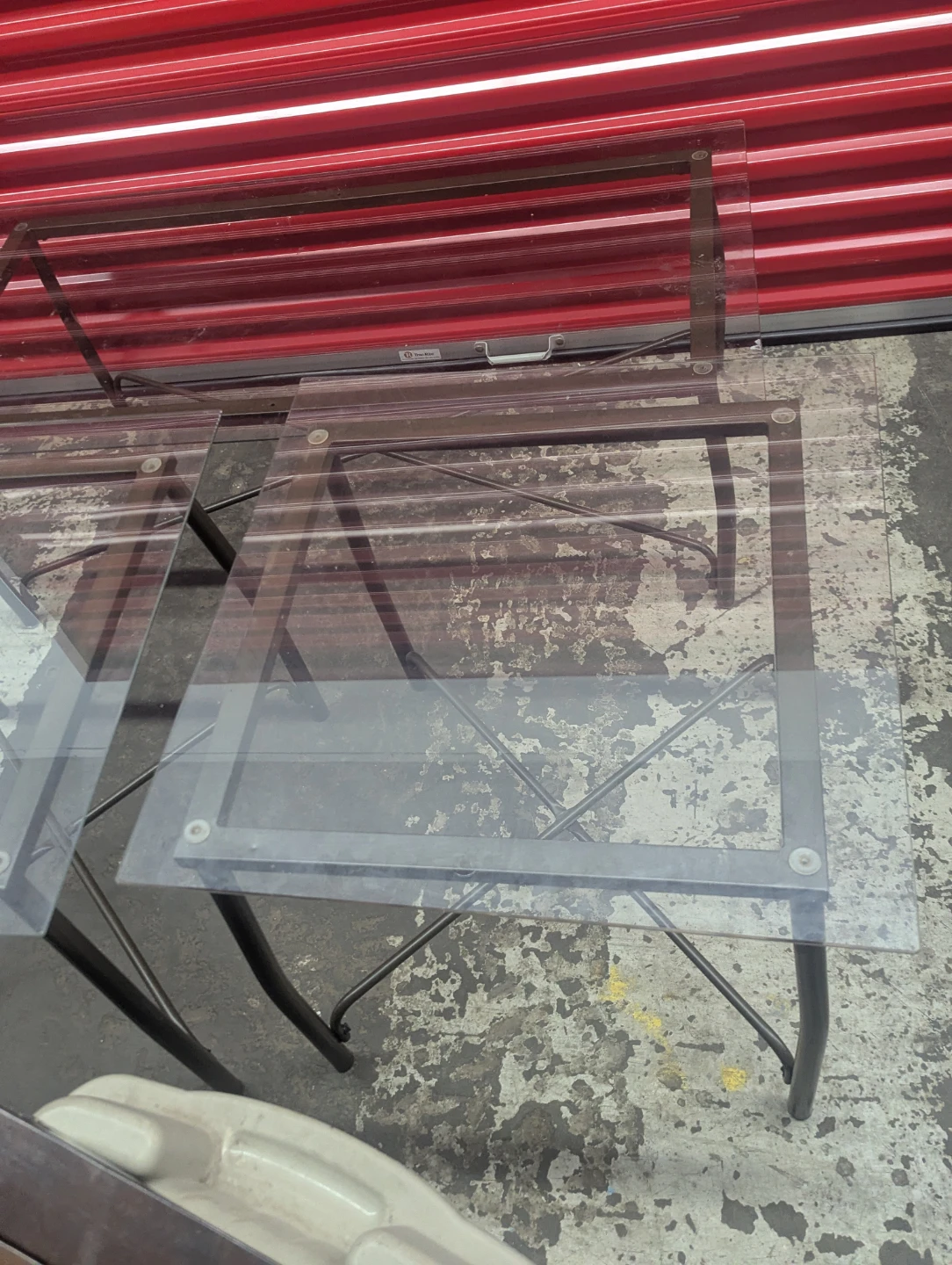 Two Metal and Glass Side Tables and coffee table - photo 3