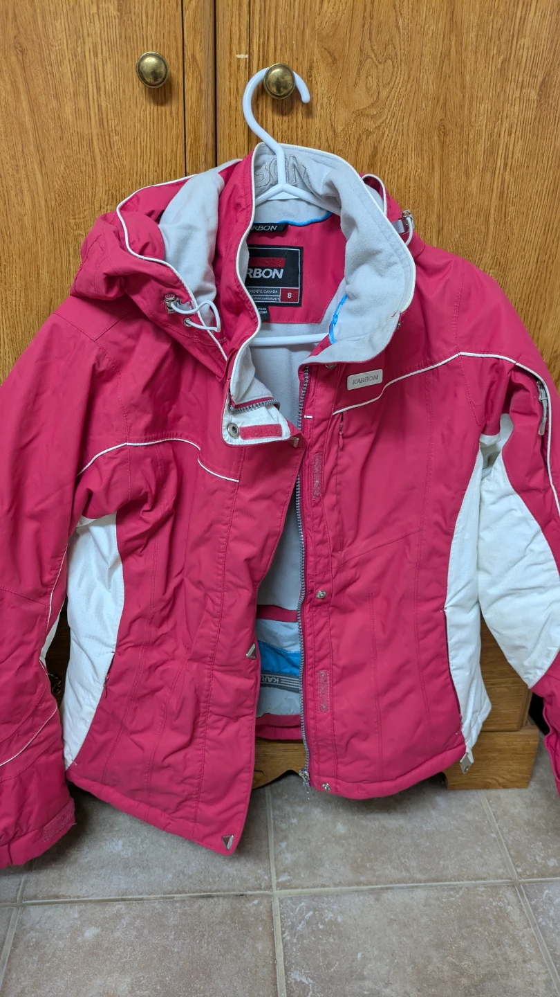 Karbon Ski Jacket Pink and White Size 8
