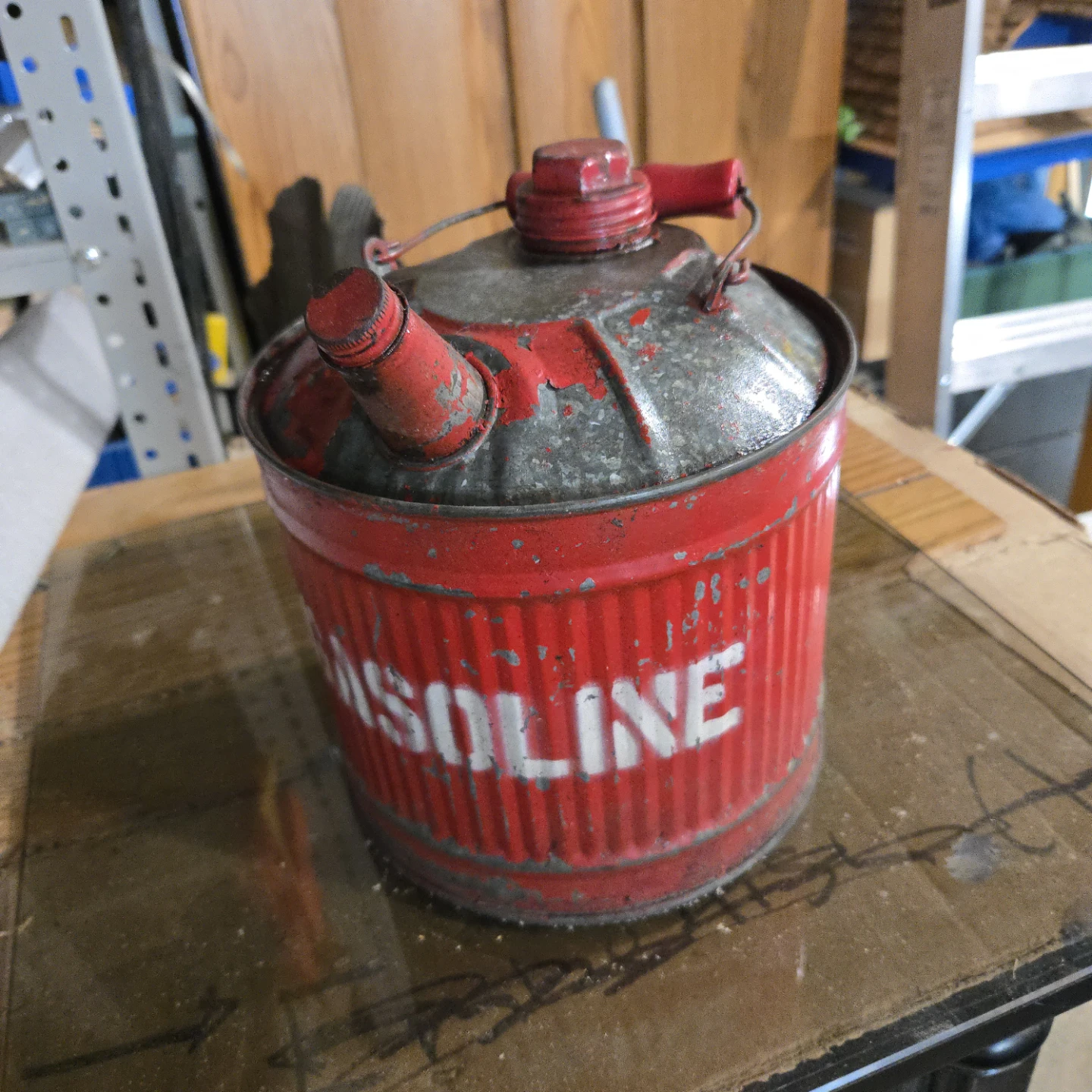 Antique gas can