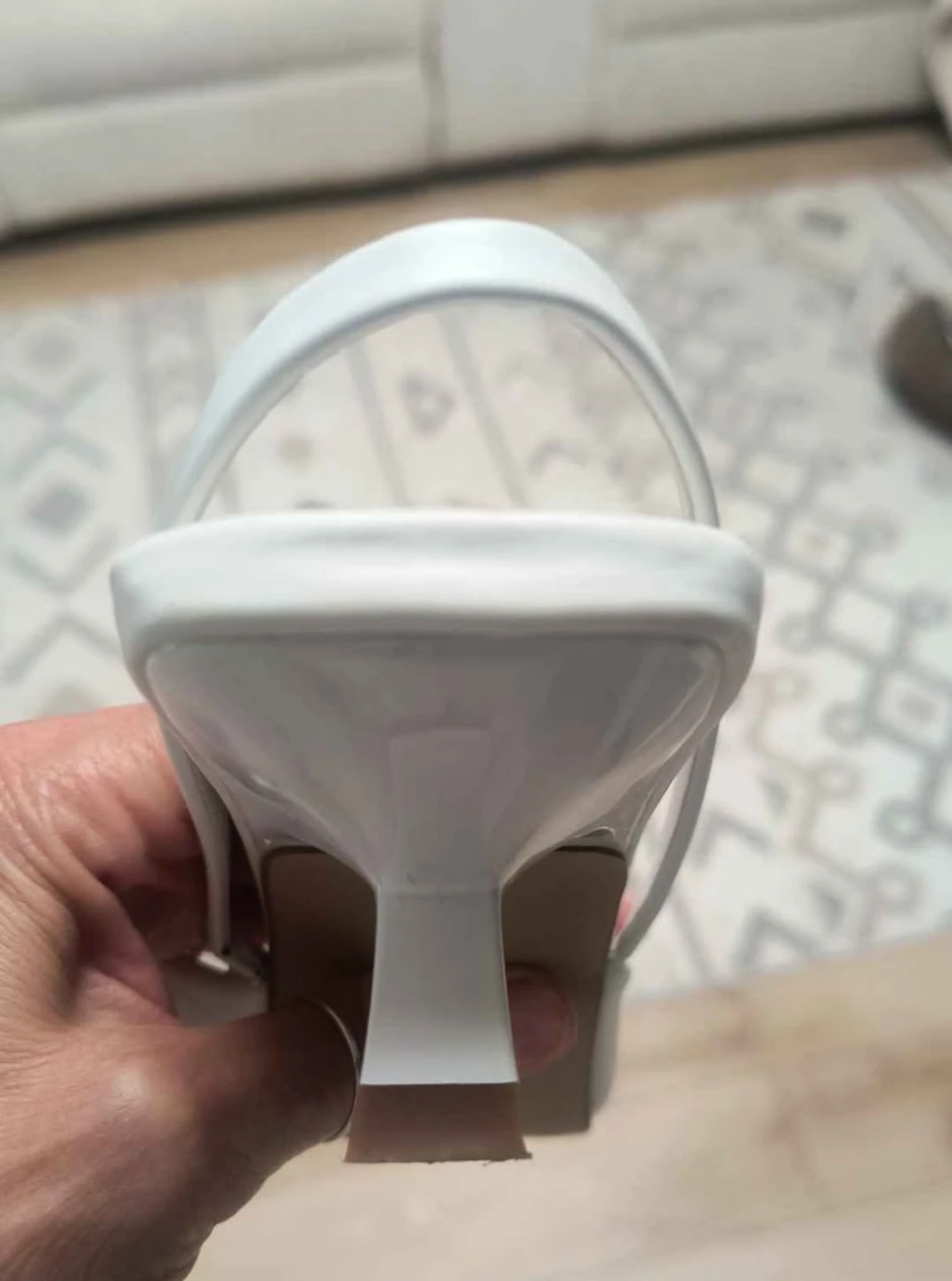 White Rhinestone Slingback Heels – Size 8 / 38 - photo 4