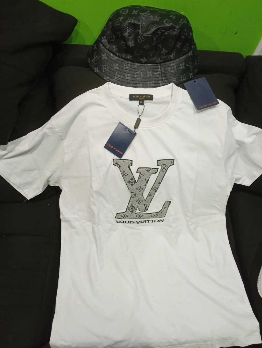 Louis Vuitton T-Shirt men's size XL and Bucket hat M