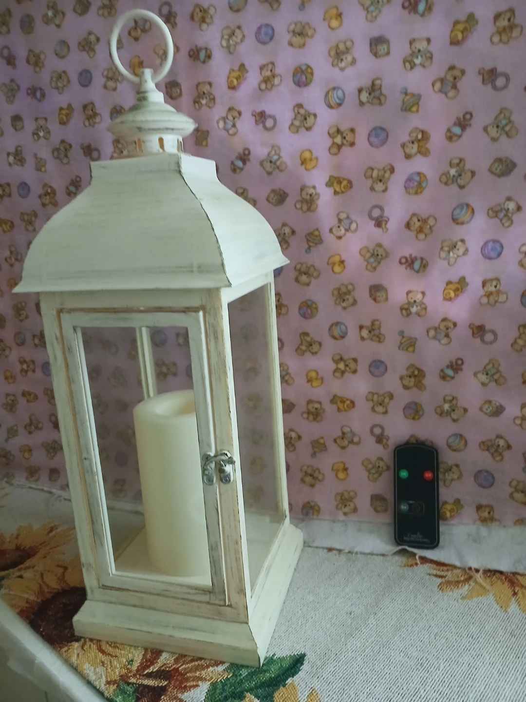 Rustic White Lantern with LED Candle - photo 2