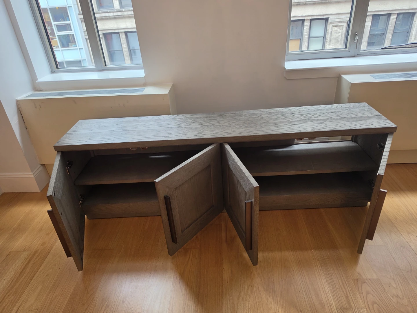 Restoration Hardware ,Gray Wood Grain TV Console Cabinet - photo 2
