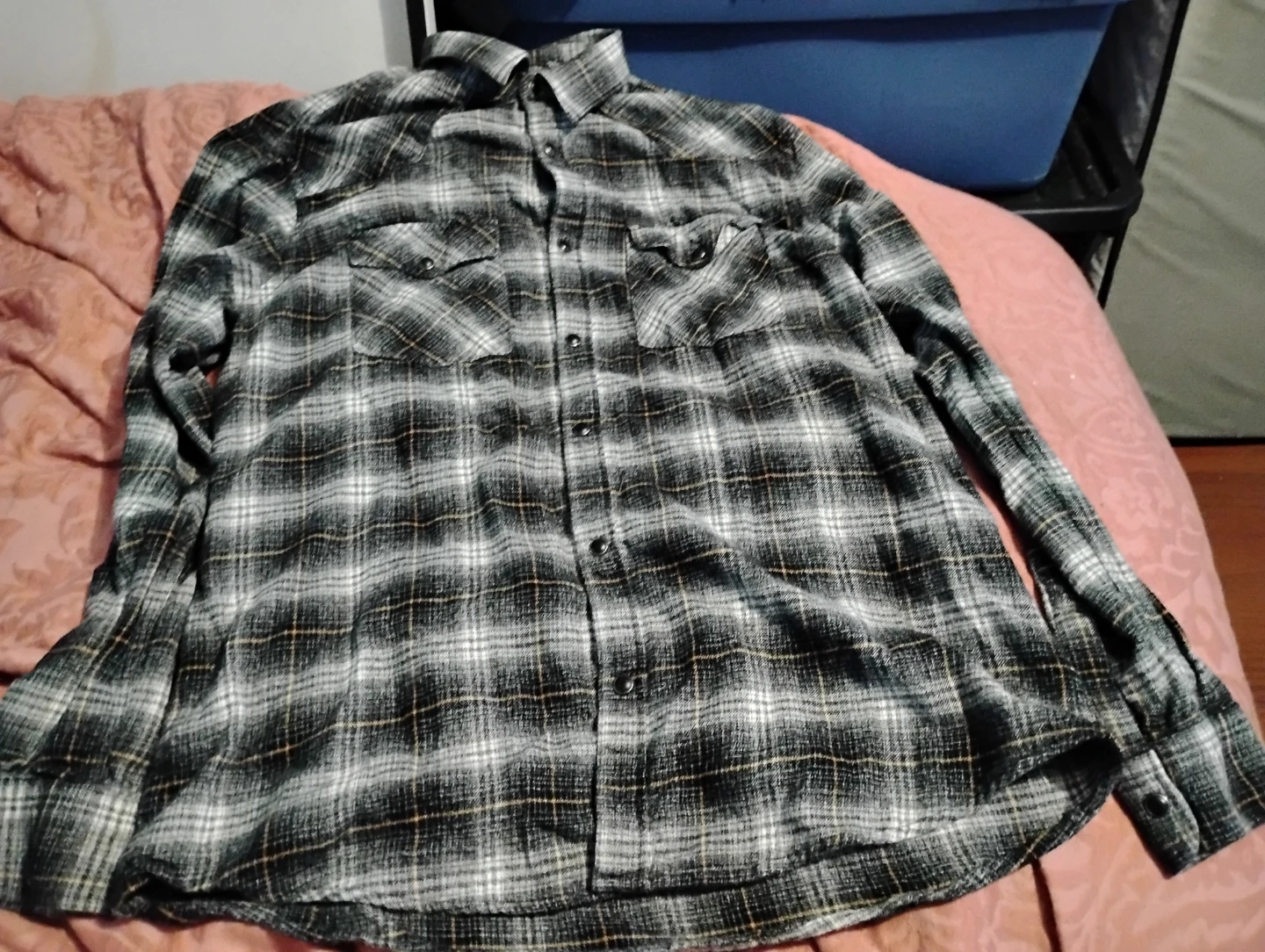 ONLY & SONS Black Plaid Flannel Shirt