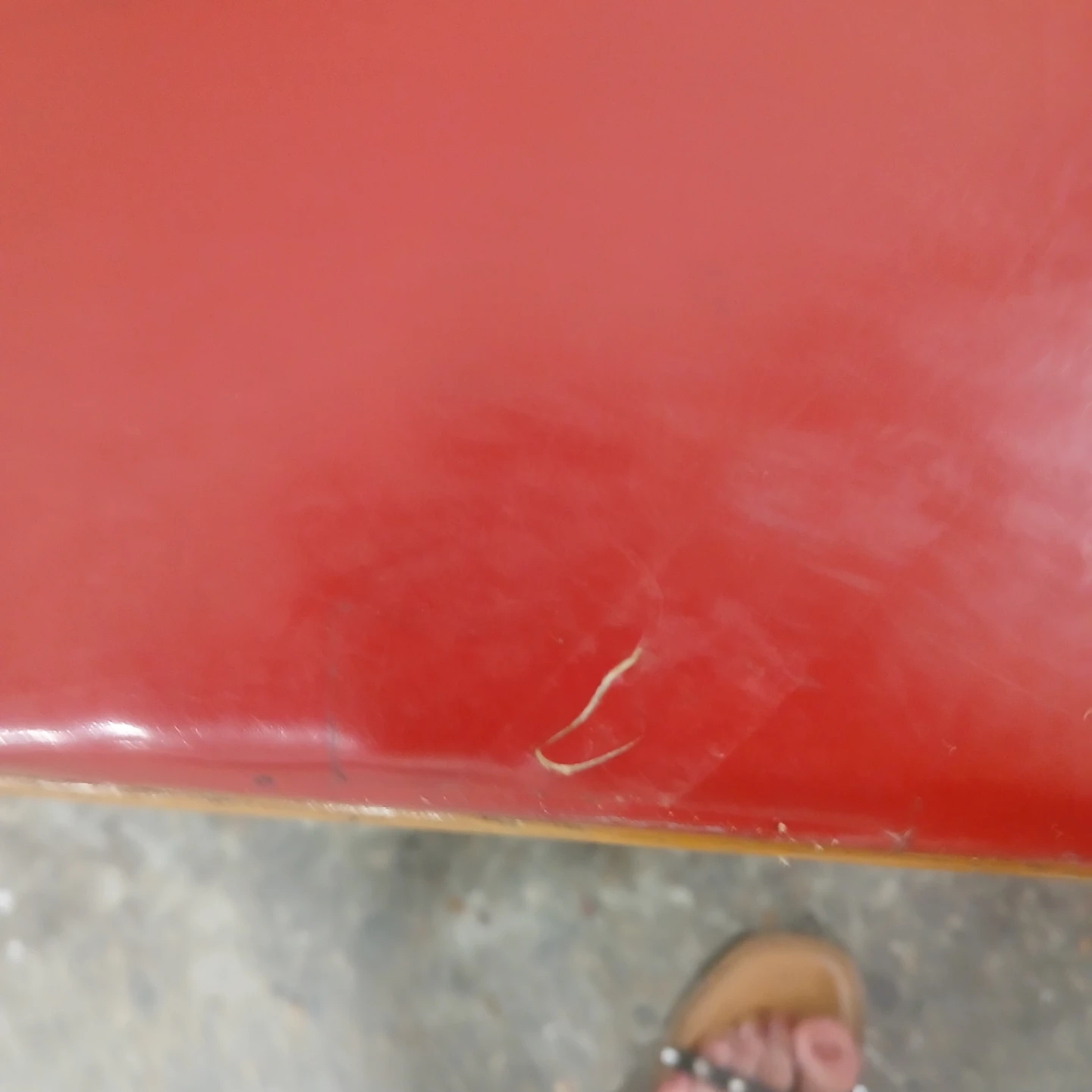 Two Vintage Red Vinyl Chairs - photo 4