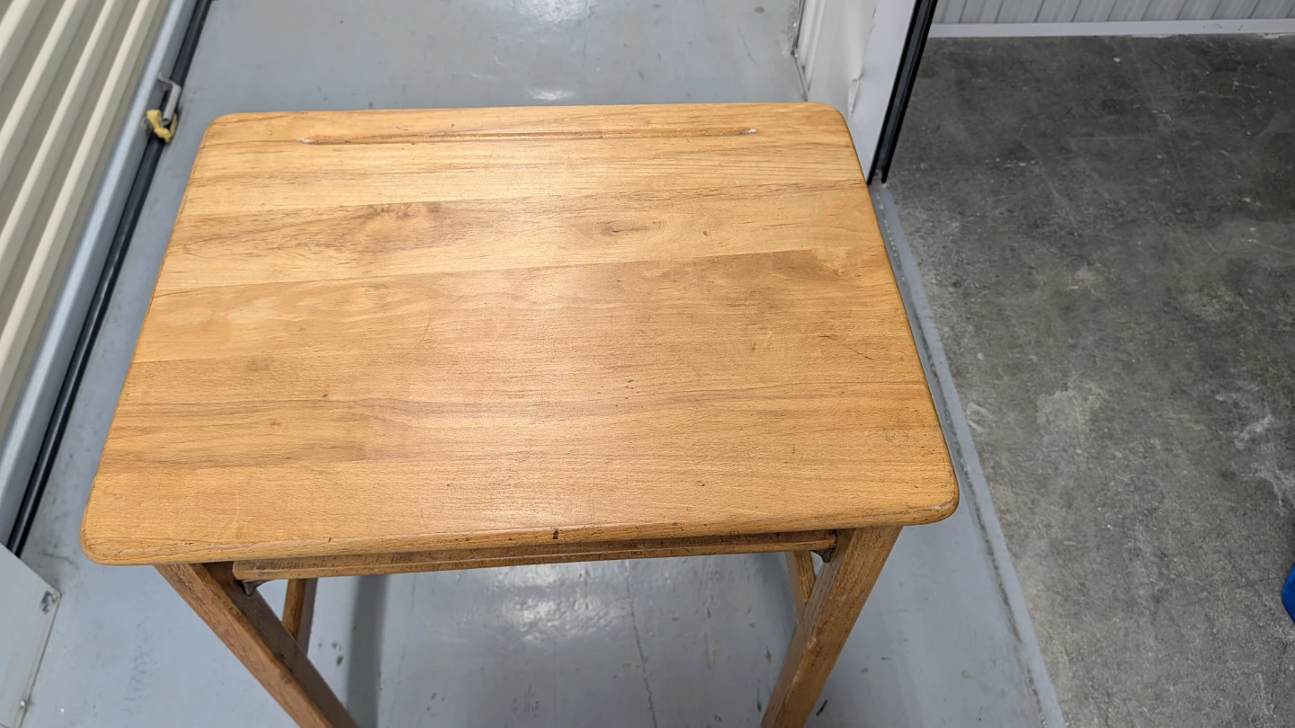 Vintage Wooden Student Desk - photo 3