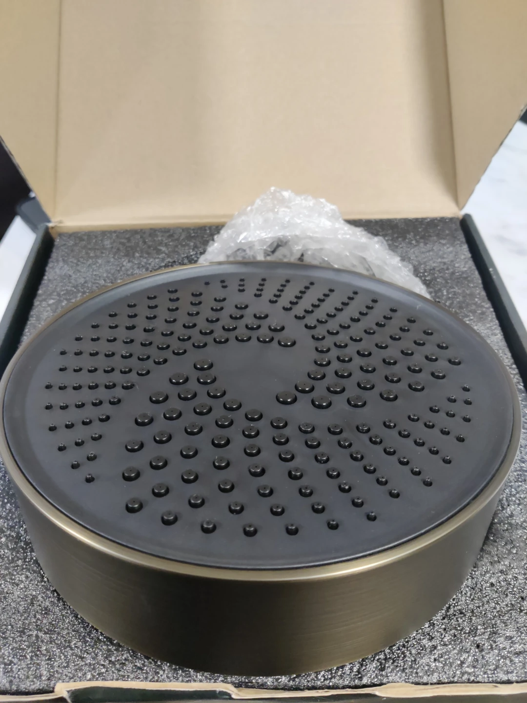 Brushed Gold Round Shower Head