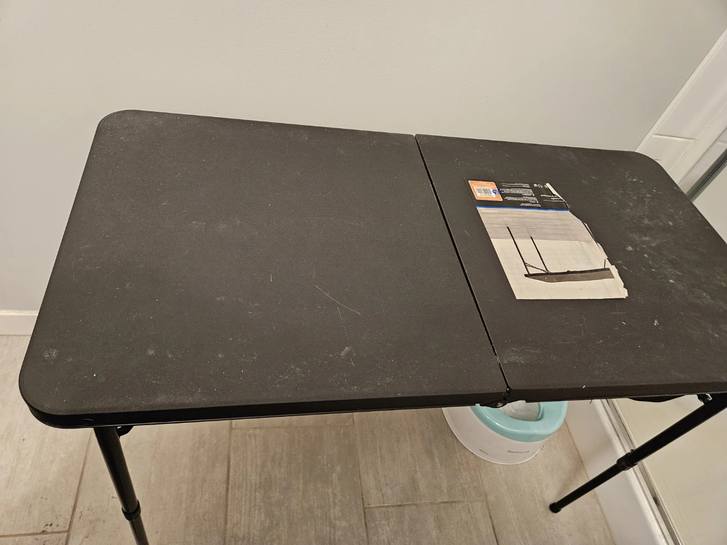 Black foldable utility table - photo 2