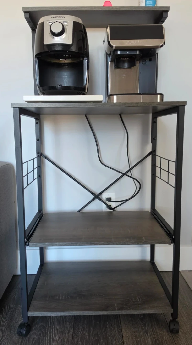 Kitchen Utility Shelf with Wood Finish