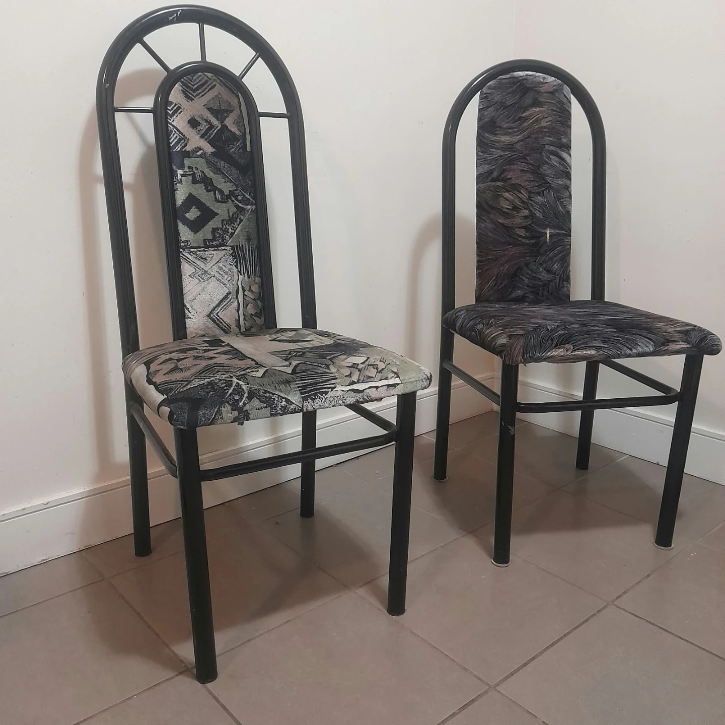 Two Patterned Upholstered Dining Chair - photo 5