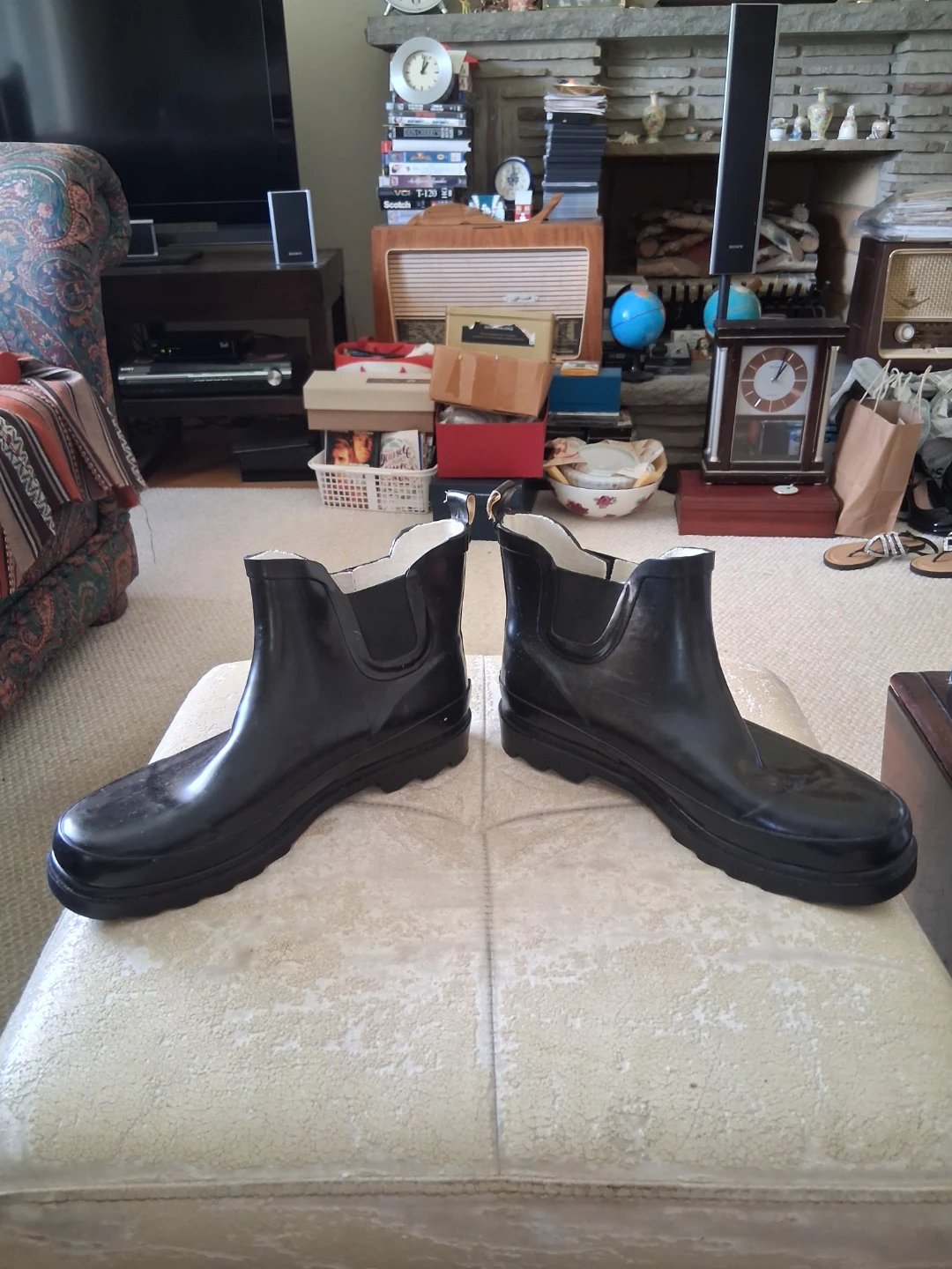 Black Rubber Chelsea Rain Boots - photo 3
