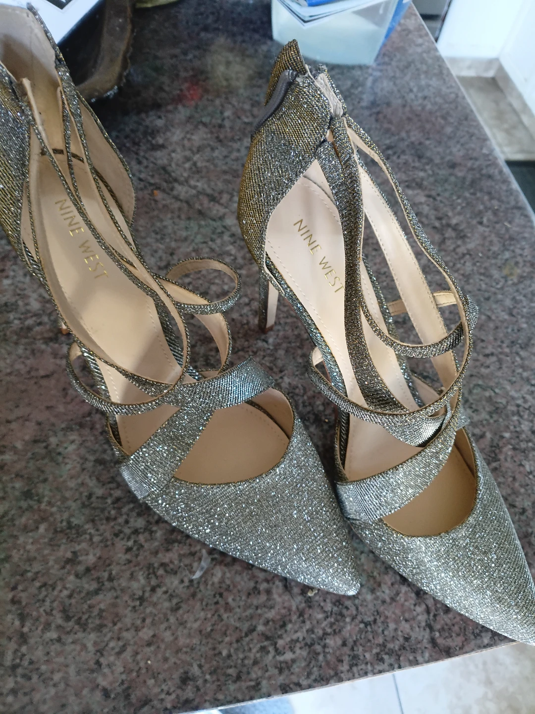 Nine West Glitter Stiletto Heels Size 10M